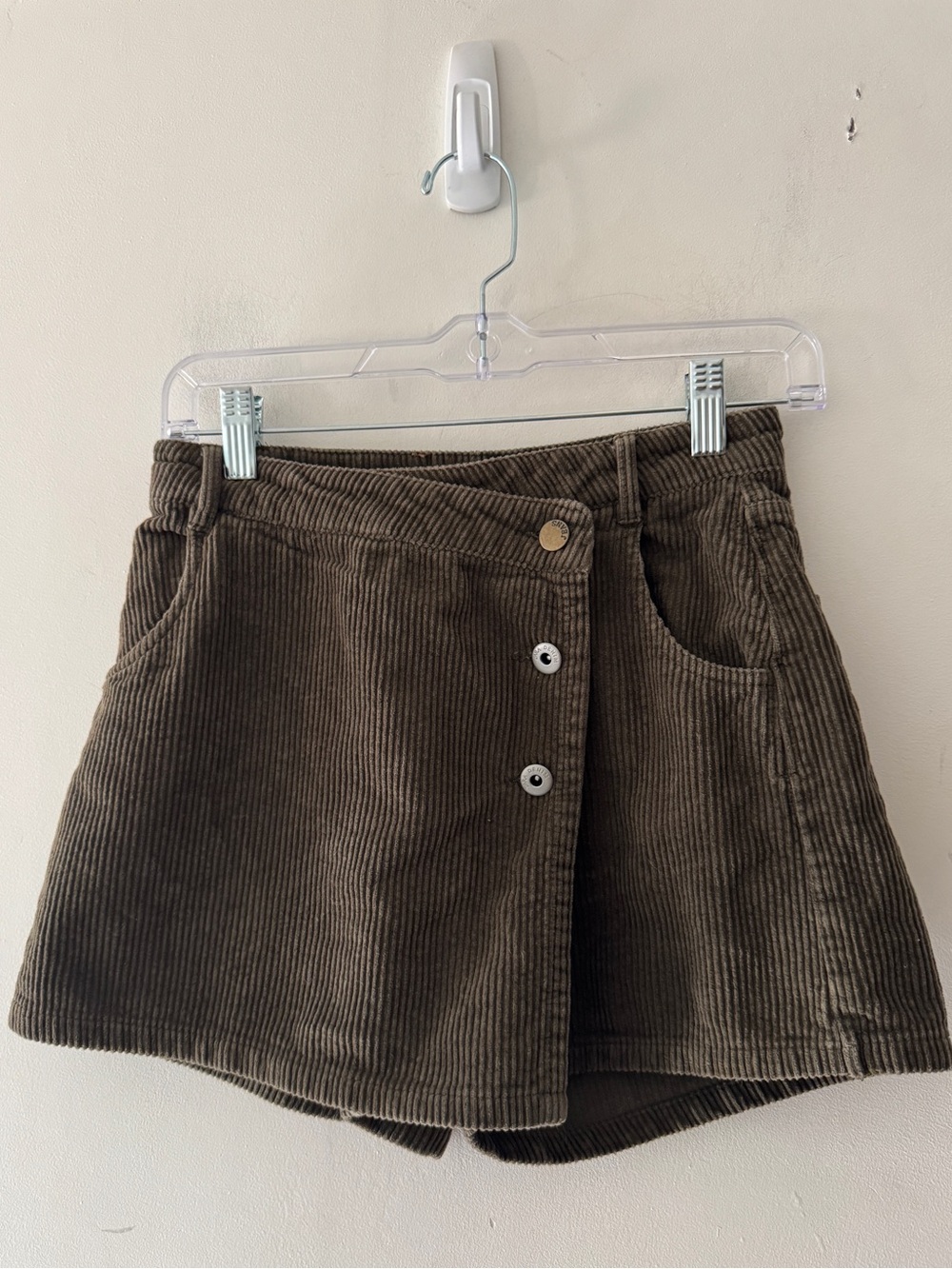 Zara Olive‎ Green Corduroy Skort